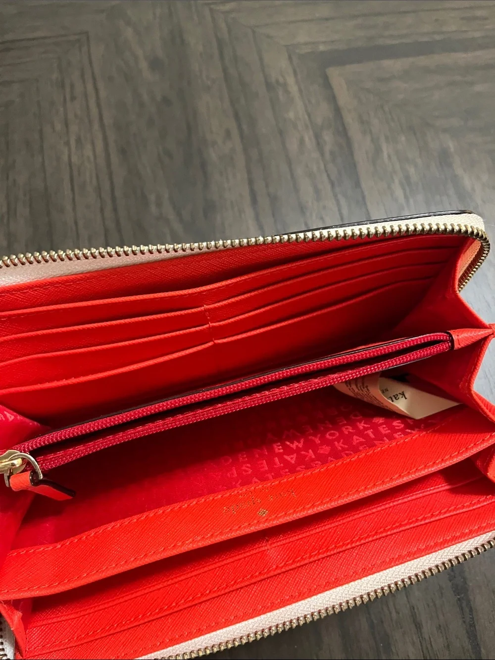 Kate Spade Daycation Pink & Red Hot Peppers Zip Wallet